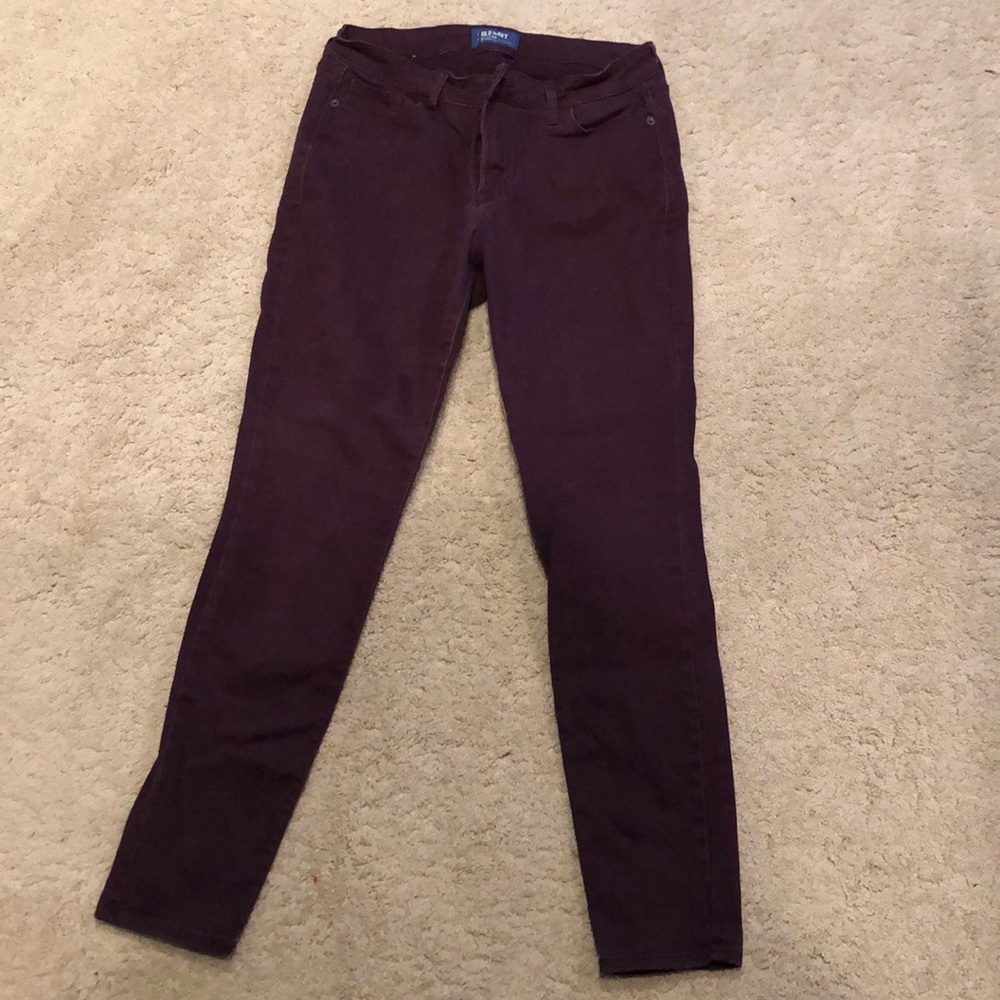 Maroon Skinny Leg Pants